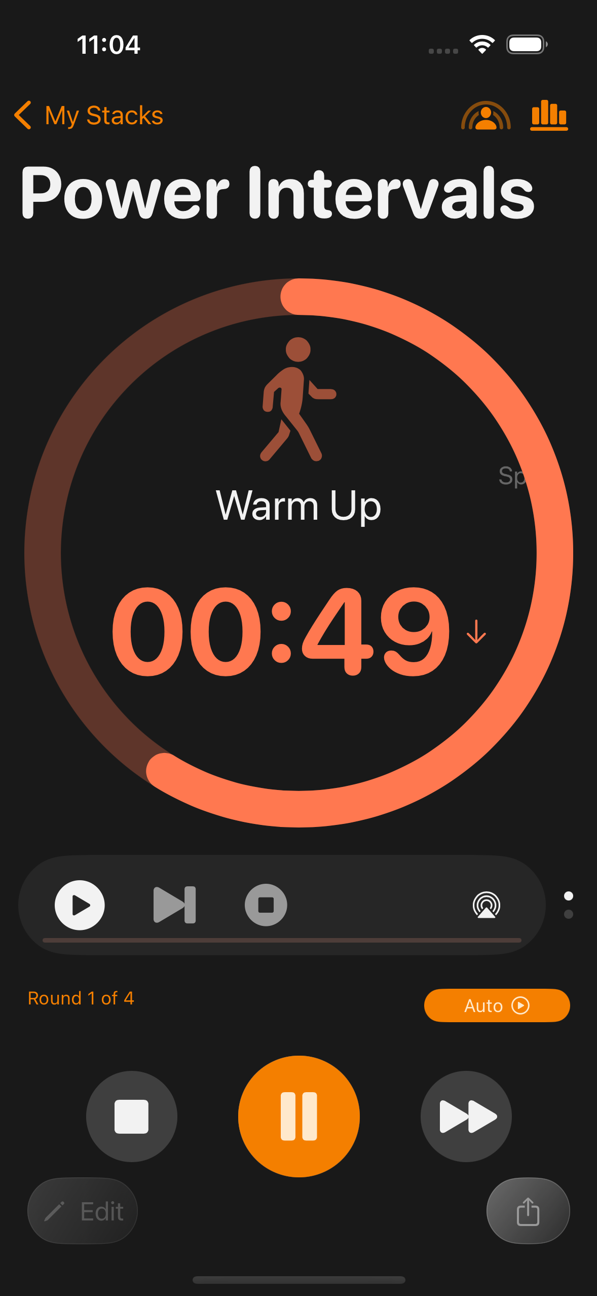 Timer Stack runner screen on iPhone
